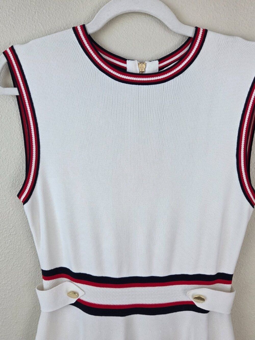 Ted Baker Apryll Sleeveless Knit Skater Dress Size 2 / 6 White Stretch A-Line - Picture 3 of 13